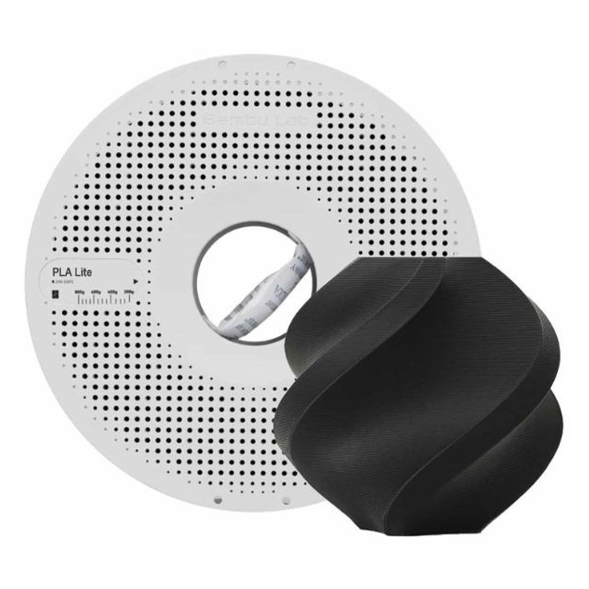 Filamento Bambu Lab, PLA Lite, 1kg, Preto, Com Carretel Reutilizável, 1,75mm, A18-K0-1.75-1000-SPL