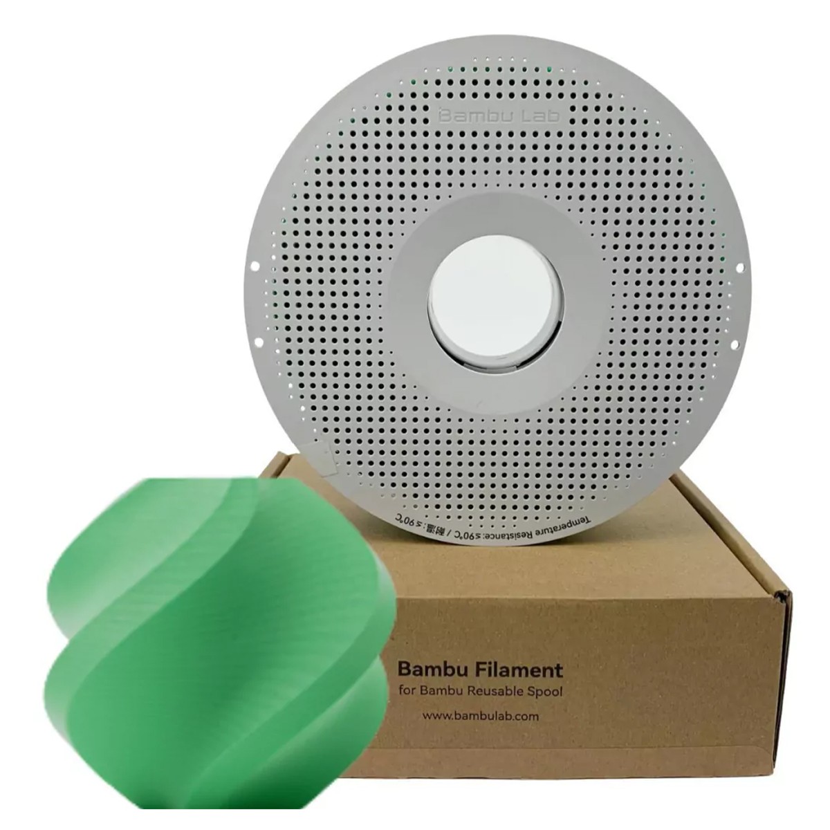 Filamento Bambu Lab PLA Matte, 1,75mm, 1Kg, Verde Grama, Com Carretel Reutilizável, A01-G1-1.75-1000-SPL