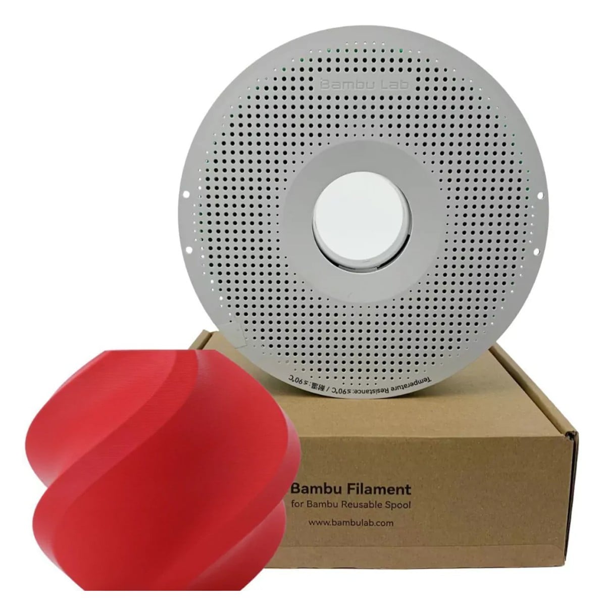 Filamento Bambu Lab PLA Matte, 1,75mm, 1Kg, Vermelho, Com Carretel Reutilizável, A01-R1-1.75-1000-SPL
