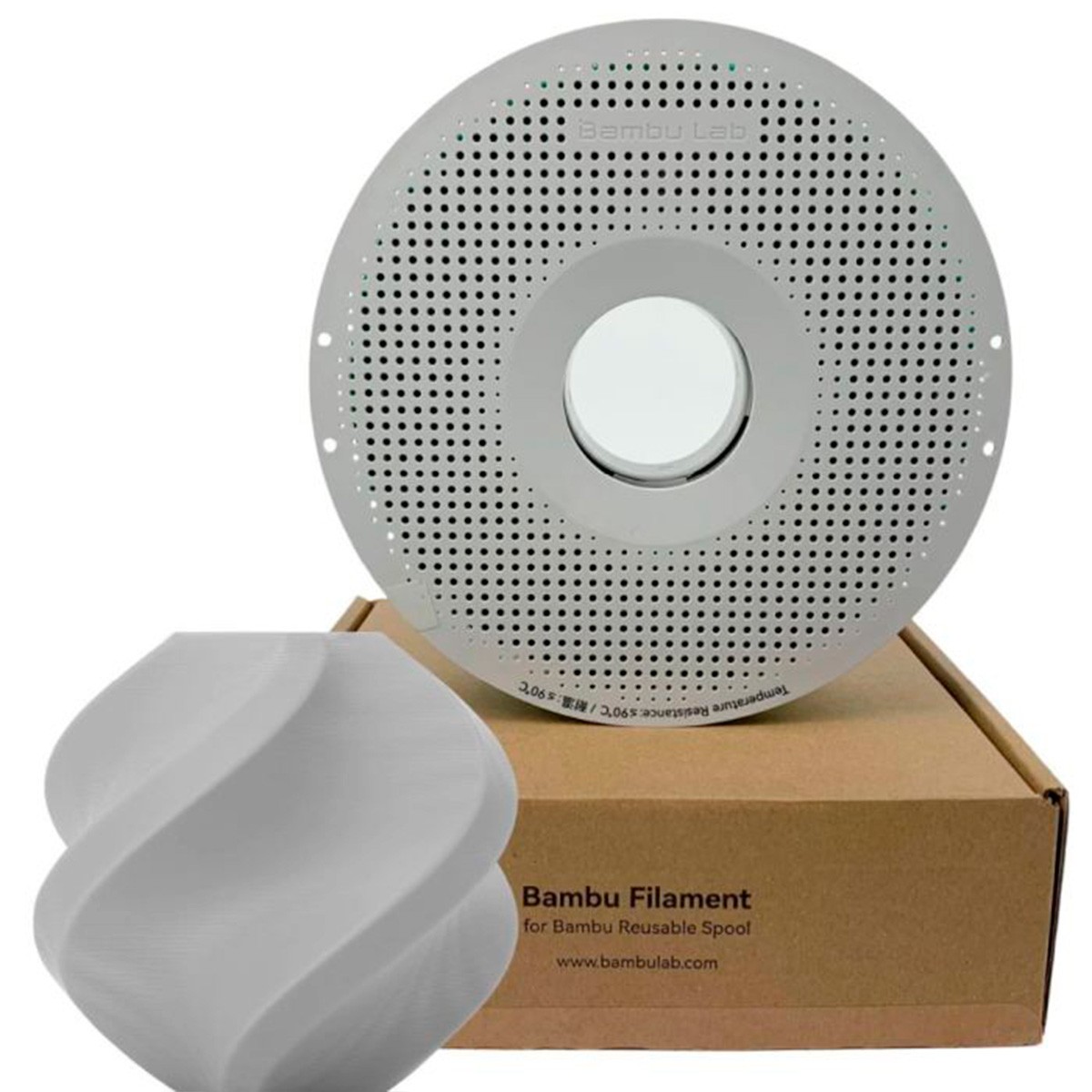 Filamento Bambu Lab PLA Tough+, 1,75mm, 1Kg, Cinza, Com Carretel Reutilizável, A10-D0-1.75-1000-SPL