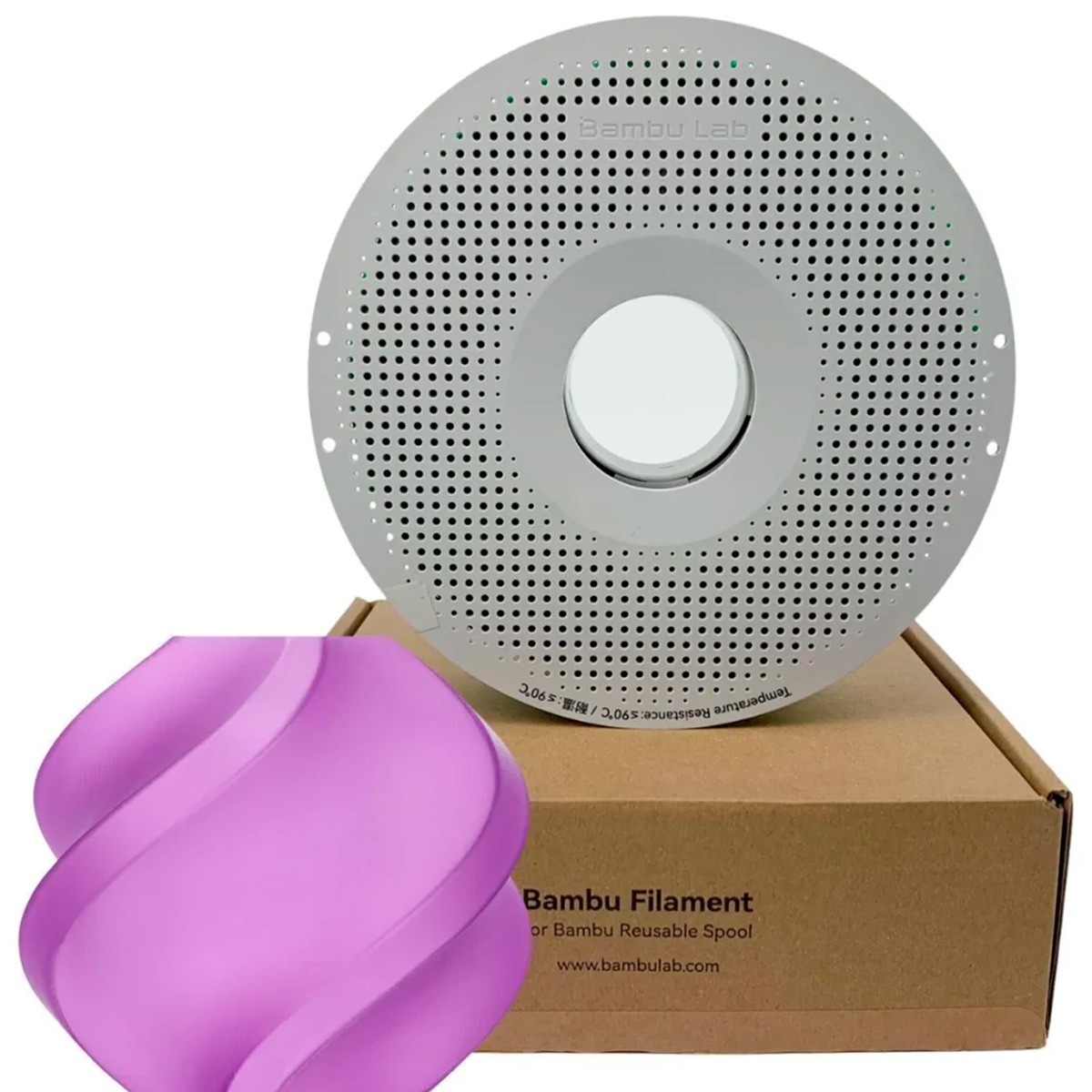 Filamento Bambu Lab PLA Translucent, 1,75mm, 1Kg, Roxo, Com Carretel Reutilizável, A17-P0-1.75-1000-SPL