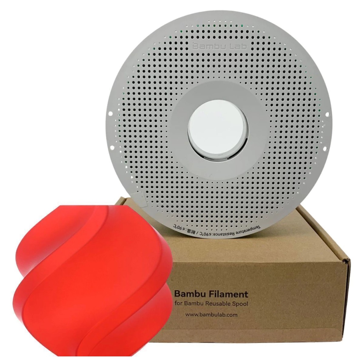 Filamento Bambu Lab PLA Translucent, 1,75mm, 1Kg, Vermelho, Com Carretel Reutilizável, A17-R0-1.75-1000-SPL