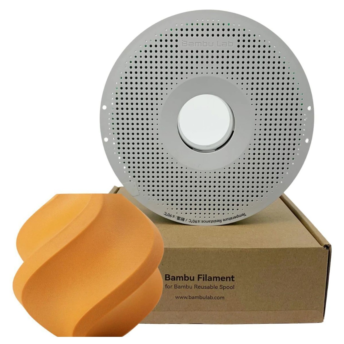 Filamento Bambu Lab PLA Wood, 1,75mm, 1Kg, Ochre Yellow, Com Carretel Reutilizável, A16-Y0-1.75-1000-SPL