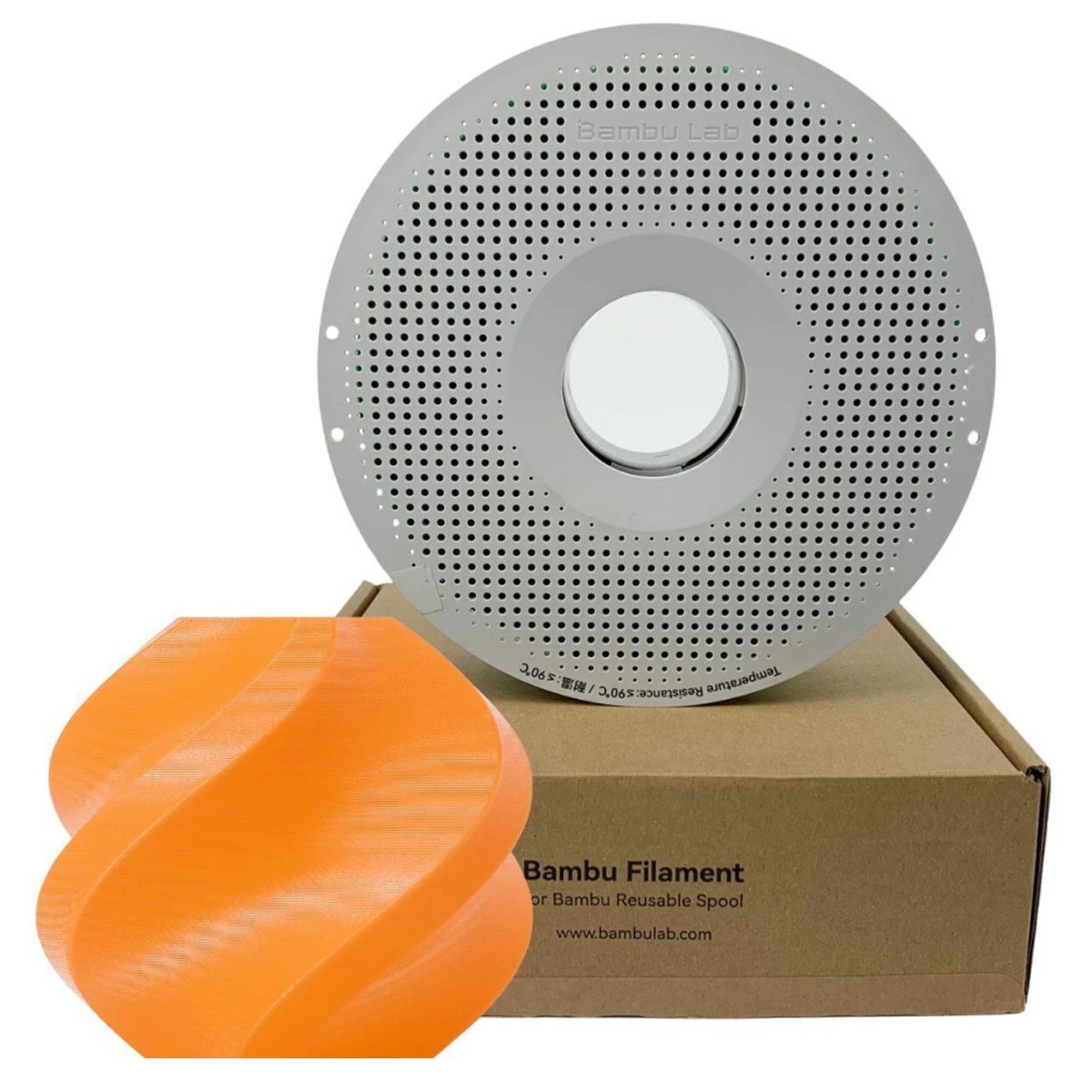 Filamento Bambu Lab TPU 85A, 1,75mm, 1Kg, Neon Orange, Com Carretel Reutilizável, U04-A1-1.75-1000-SPL