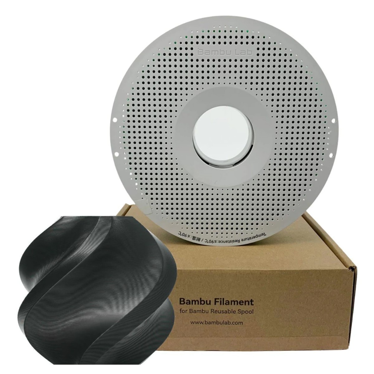 Filamento Bambu Lab TPU 90A, 1,75mm, 1Kg, Preto, Com Carretel Reutilizável, U03-K0-1.75-1000-SPL 