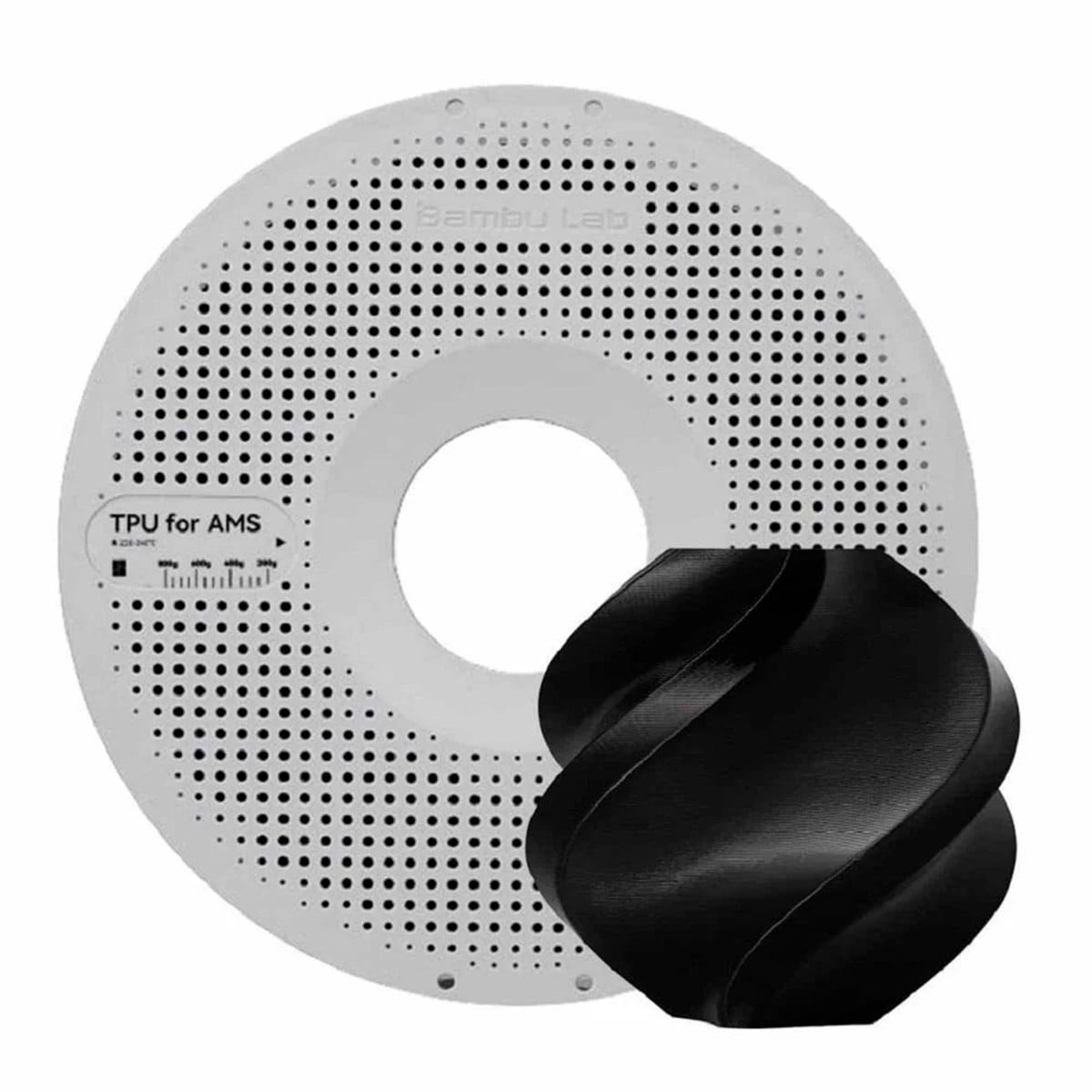 Filamento Bambu Lab TPU Para AMS, 1,75mm, 1Kg, Preto, Com Carretel Reutilizável, U02-K0-1.75-1000-SPL