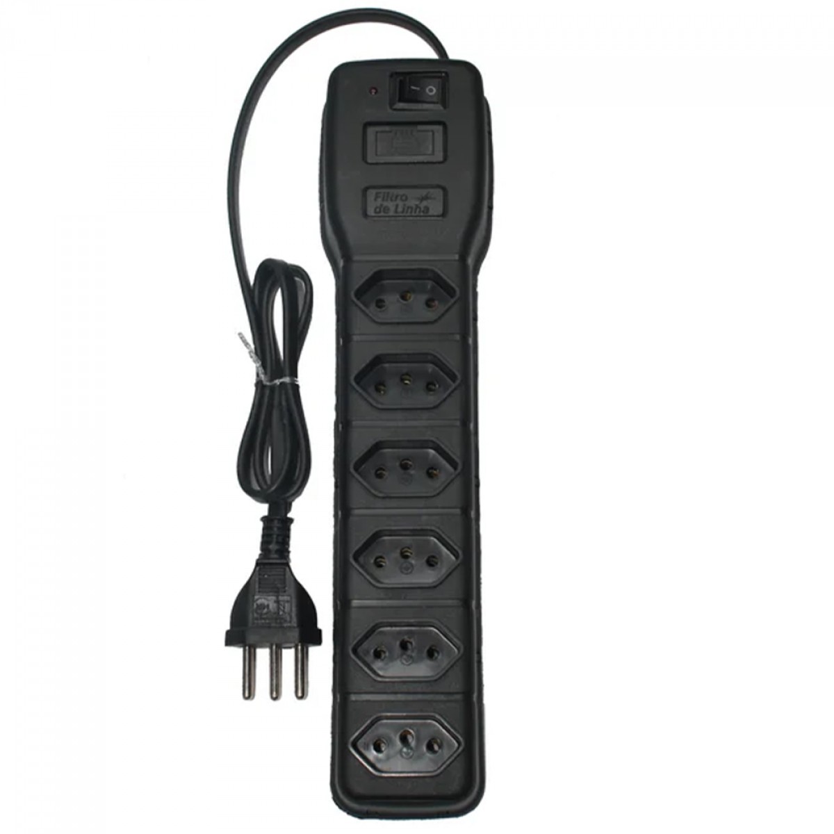 Filtro De Linha Teccon 6 Tomadas, 127/220 volts, 1M, Tripolar, Preto, TC0358