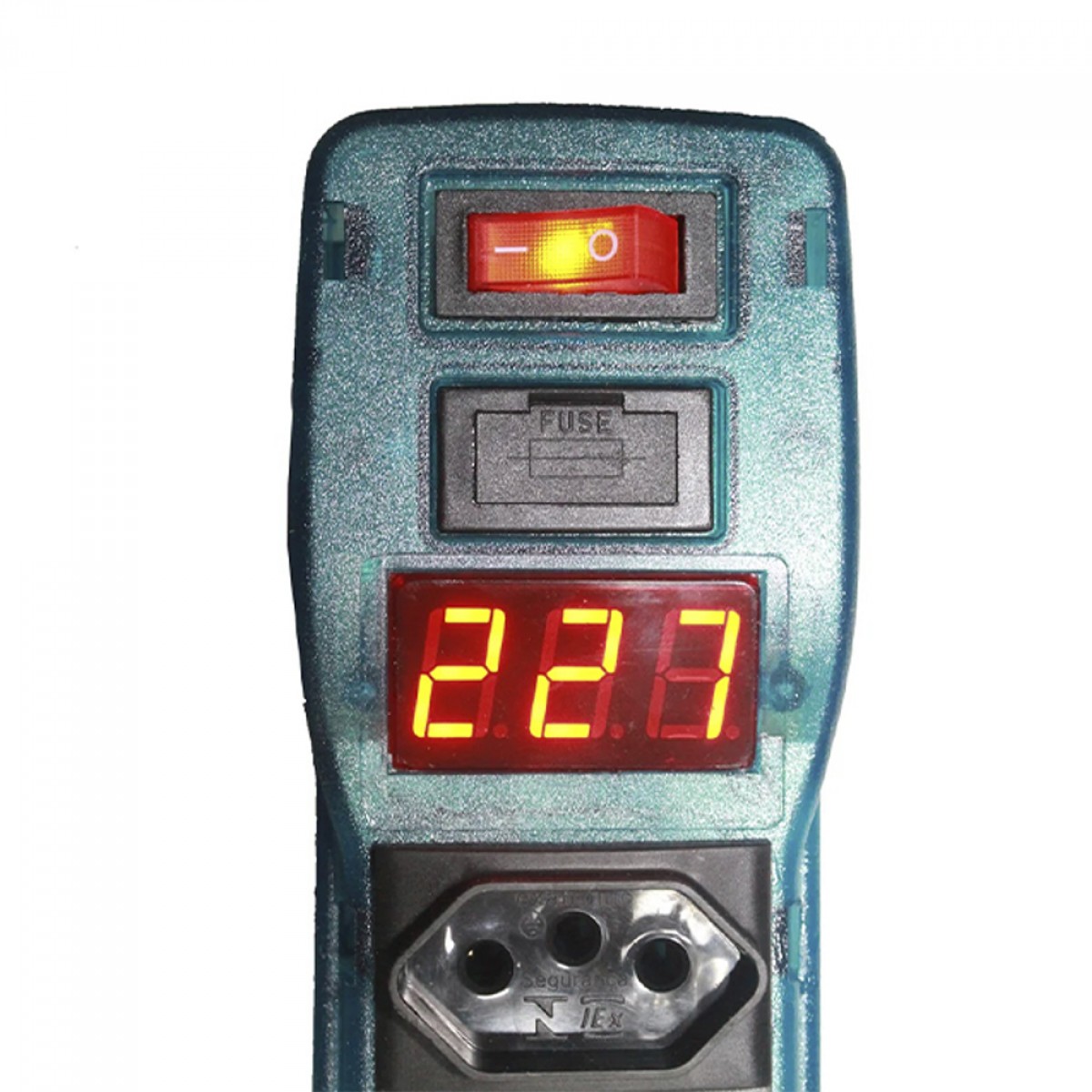 Filtro de Linha Teccon, 6 Tomadas, Tripolar, Voltimetro, 1M, TC0360