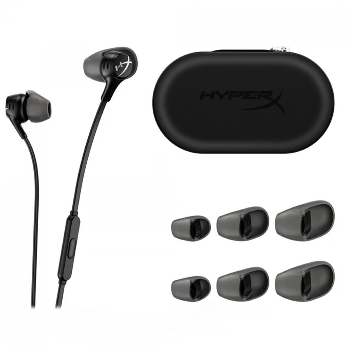Fone de Ouvido HyperX Cloud EarBuds II, 3.5mm, Com Microfone, Preto, 70N24AA