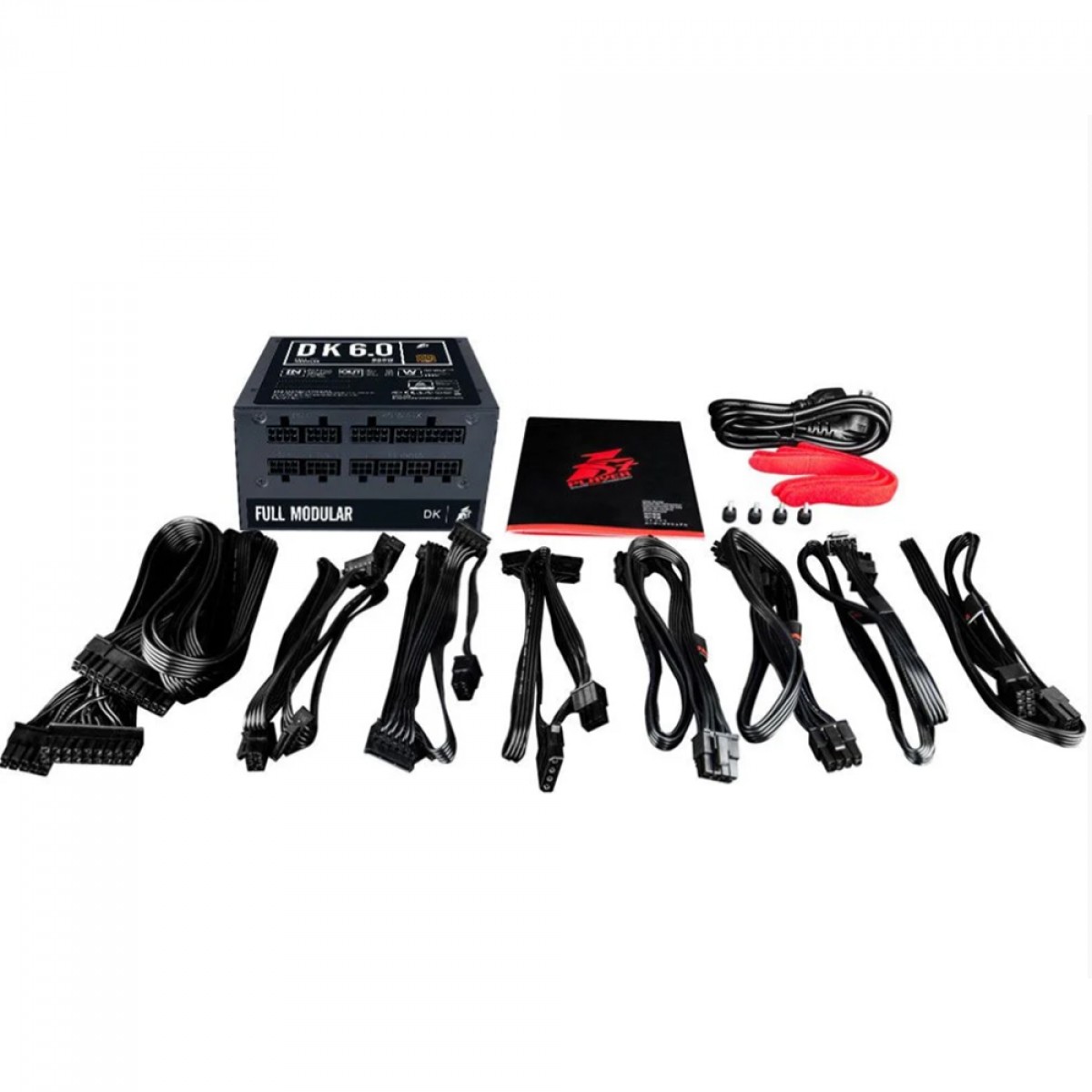 Fonte 1STPLAYER DK 6.0, 600W, 80 Plus Bronze, PFC Ativo, Full Modular, Black, DFM-PS-600AX