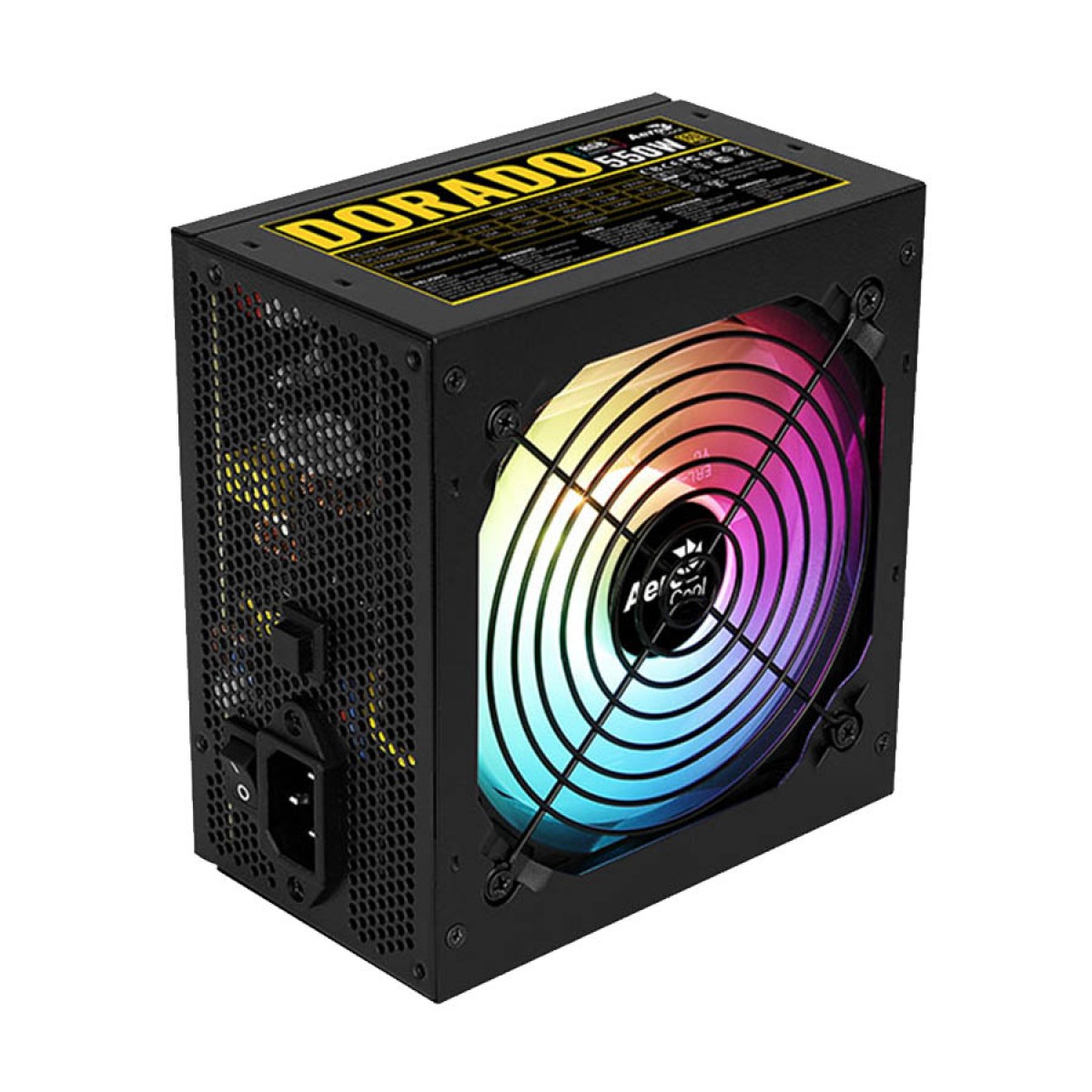 Fonte Aerocool Dorado 550W, 80 Plus Gold, RGB, PFC Ativo
