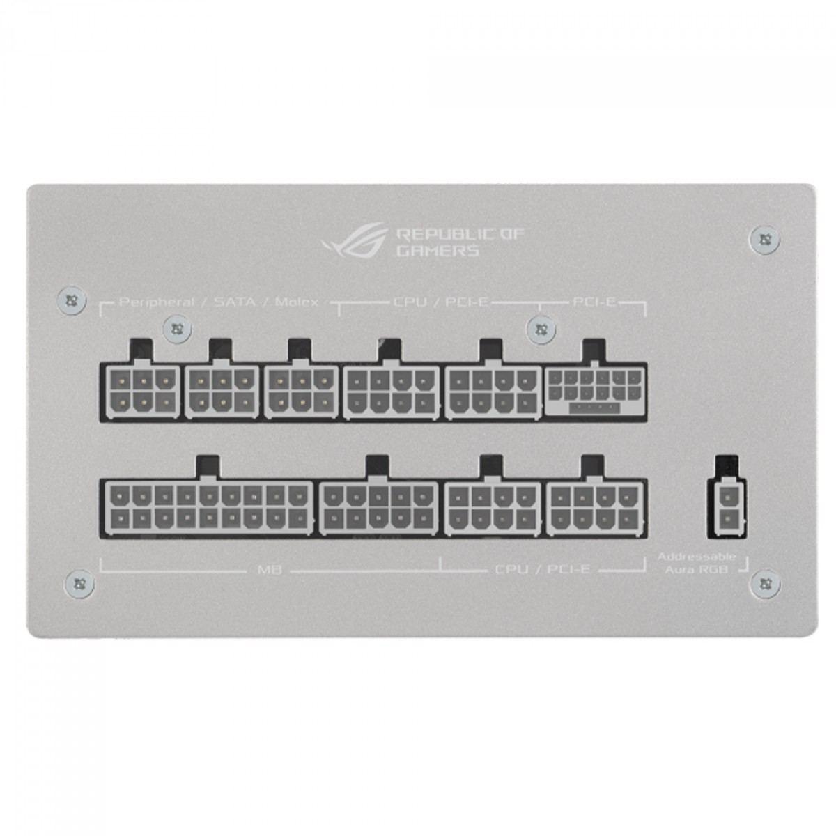 Fonte Asus ROG Strix Gold Aura White Edition, 1000W, 80 Plus Gold, PFC Ativo, ARGB, Full Modular, Branco, 90YE00P5-B0BA00