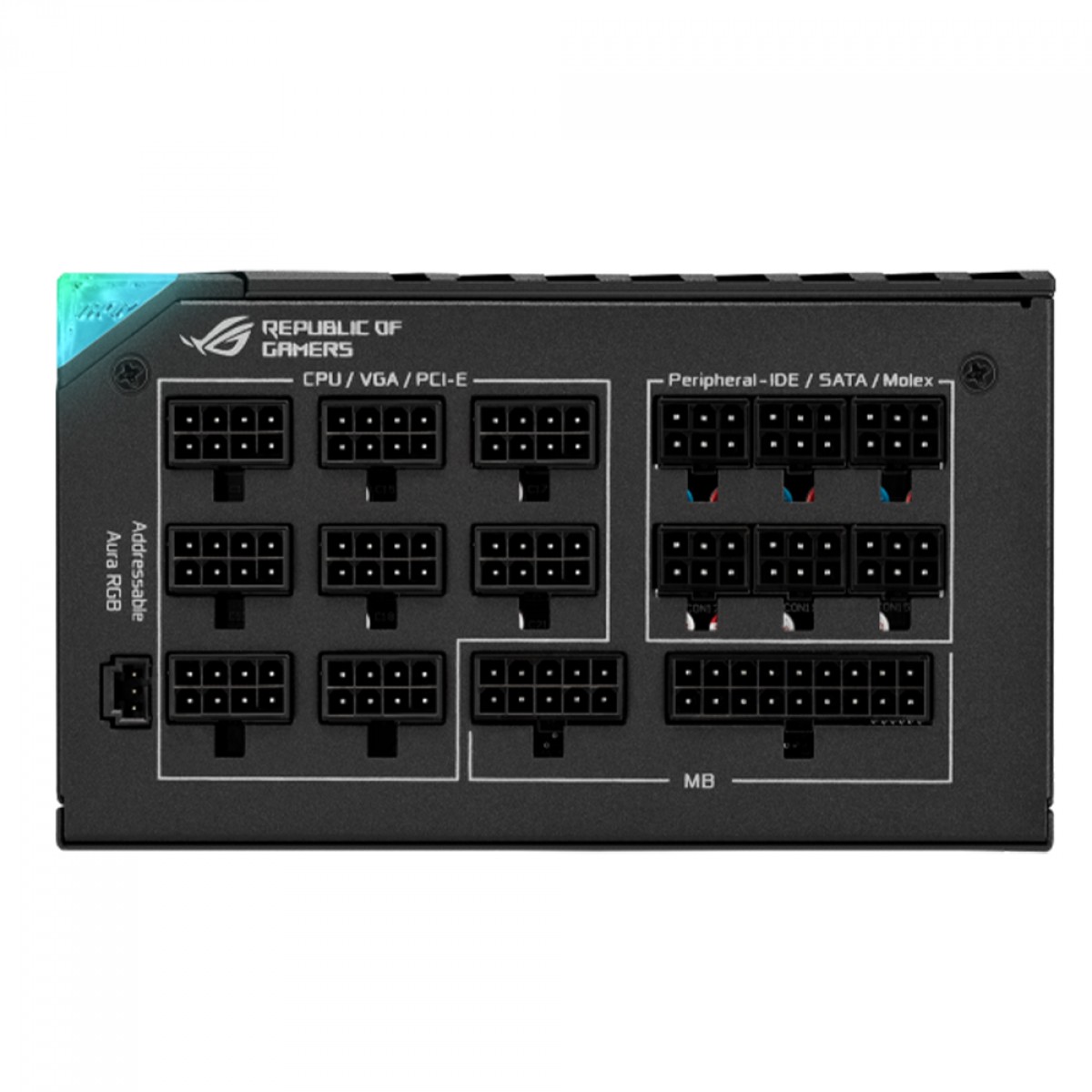 Fonte Asus ROG Thor 1000P2 Gaming, 1000W, 80 Plus Platinum, ARGB, Painel OLED, PFC Ativo, Full Modular, Preto E Cinza, 90YE00L4-B0BA00