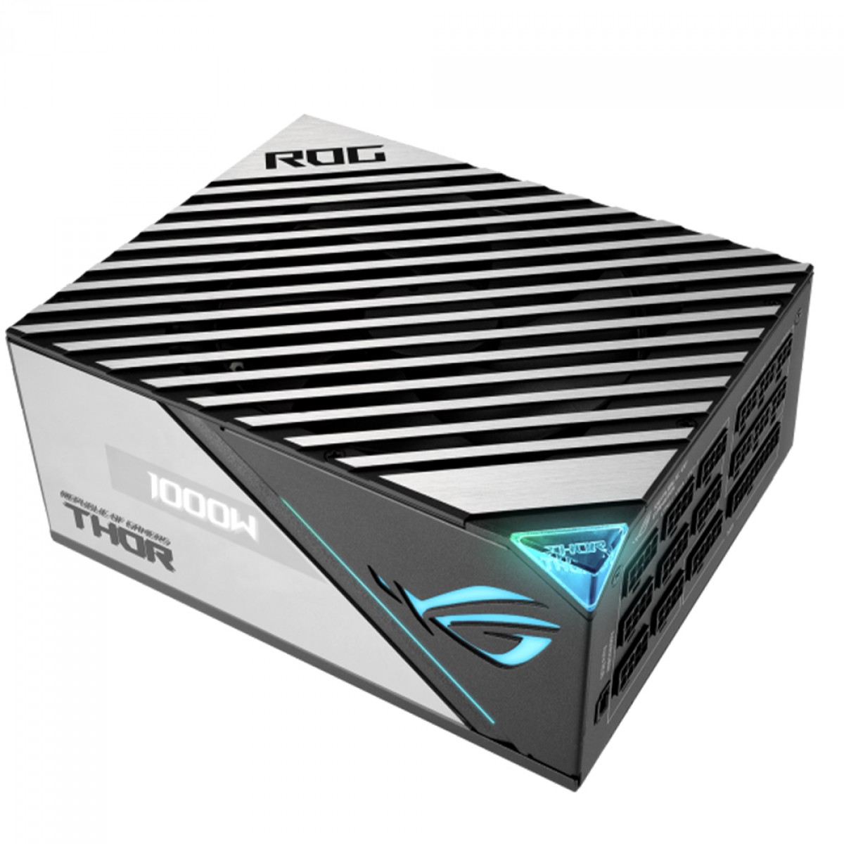 Fonte Asus ROG Thor 1000P2 Gaming, 1000W, 80 Plus Platinum, ARGB, Painel OLED, PFC Ativo, Full Modular, Preto E Cinza, 90YE00L4-B0BA00