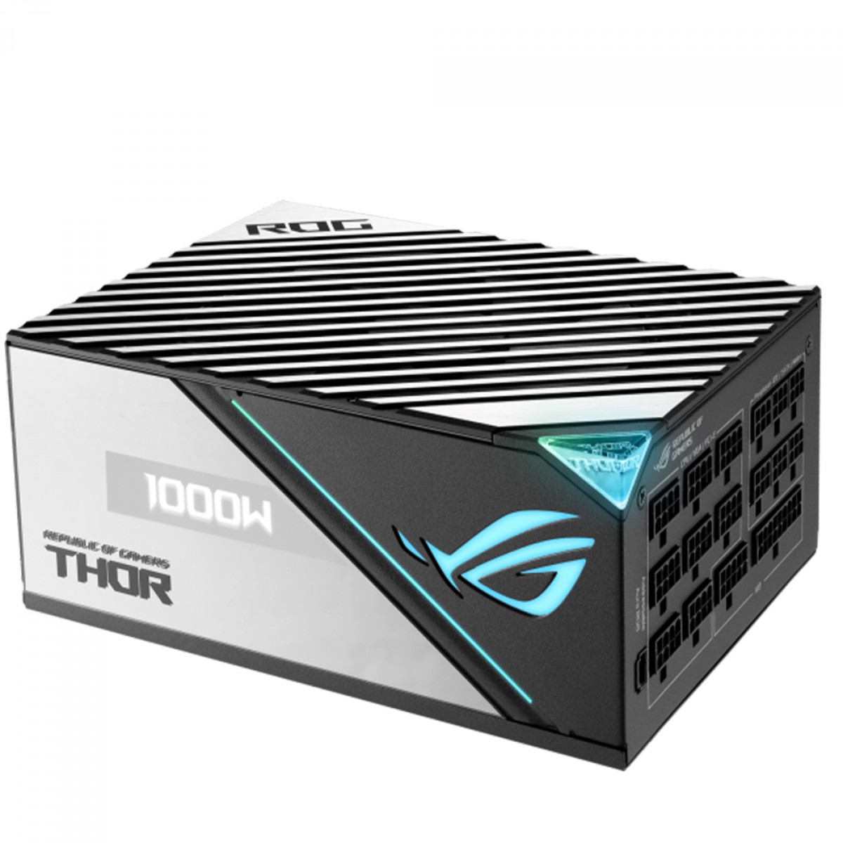Fonte Asus ROG Thor 1000P2 Gaming, 1000W, 80 Plus Platinum, ARGB, Painel OLED, PFC Ativo, Full Modular, Preto E Cinza, 90YE00L4-B0BA00