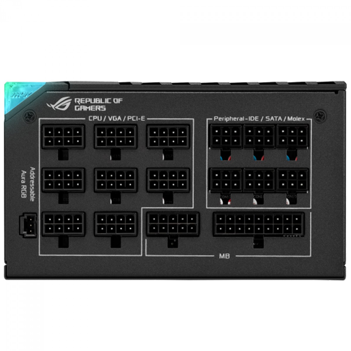 Fonte Asus ROG Thor 1200P2 Gaming, 1200W, 80 Plus Platinum, ARGB, Painel OLED, PFC Ativo, Full Modular, Preto E Cinza, 90YE00L0-B0BA00