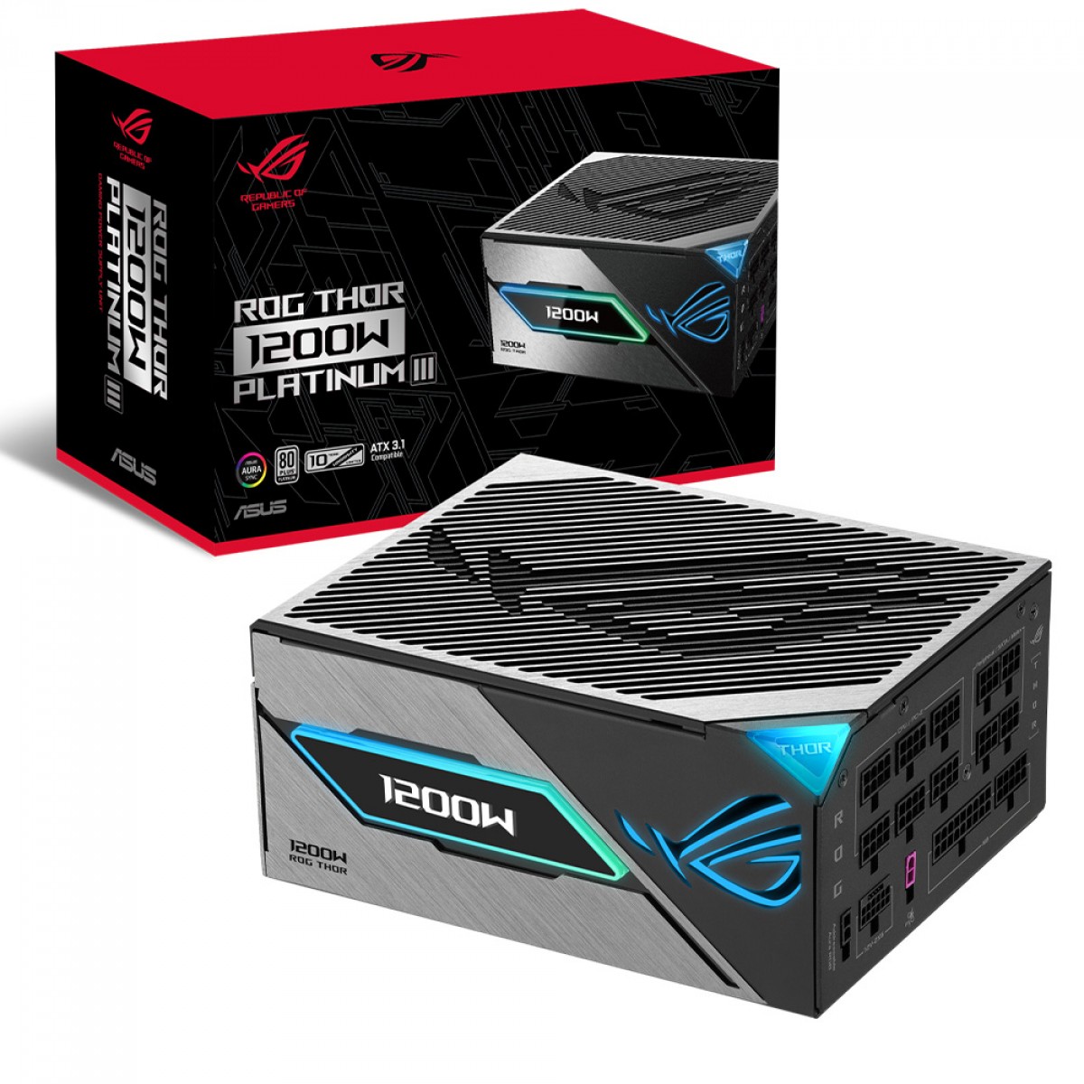 Fonte Asus ROG Thor 1200W Platinum III, 1200W, 80 Plus Platinum