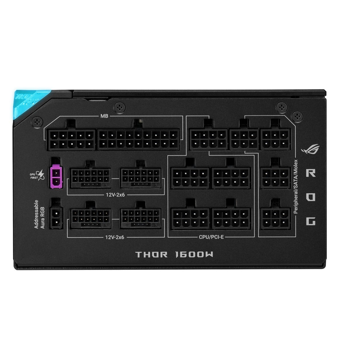 Fonte ASUS ROG Thor 1600W Titanium III EVO, 1600W, 80 Plus Titanium, Full Modular, ATX 3.1, ROG-THOR-1600T3-GAMING-EVO