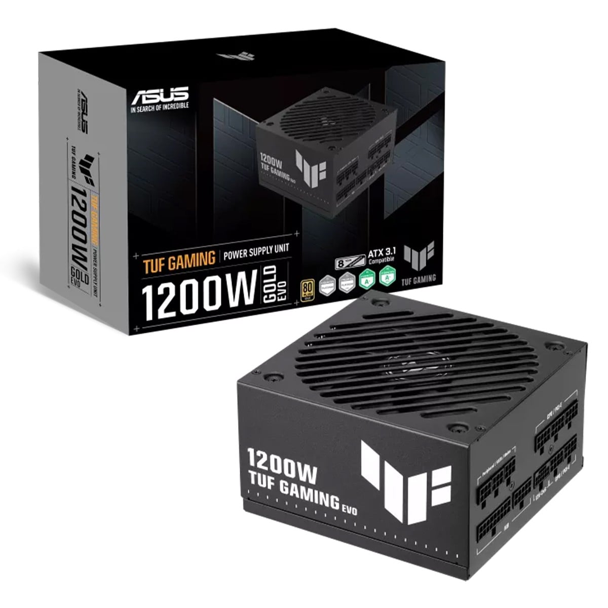 Fonte ASUS TUF Gaming 1200W Gold EVO, 1200W, 80 Plus Gold, Cybenetics Platinum, Full Modular, ATX 3.0, TUF-GAMING-1200G-EVO