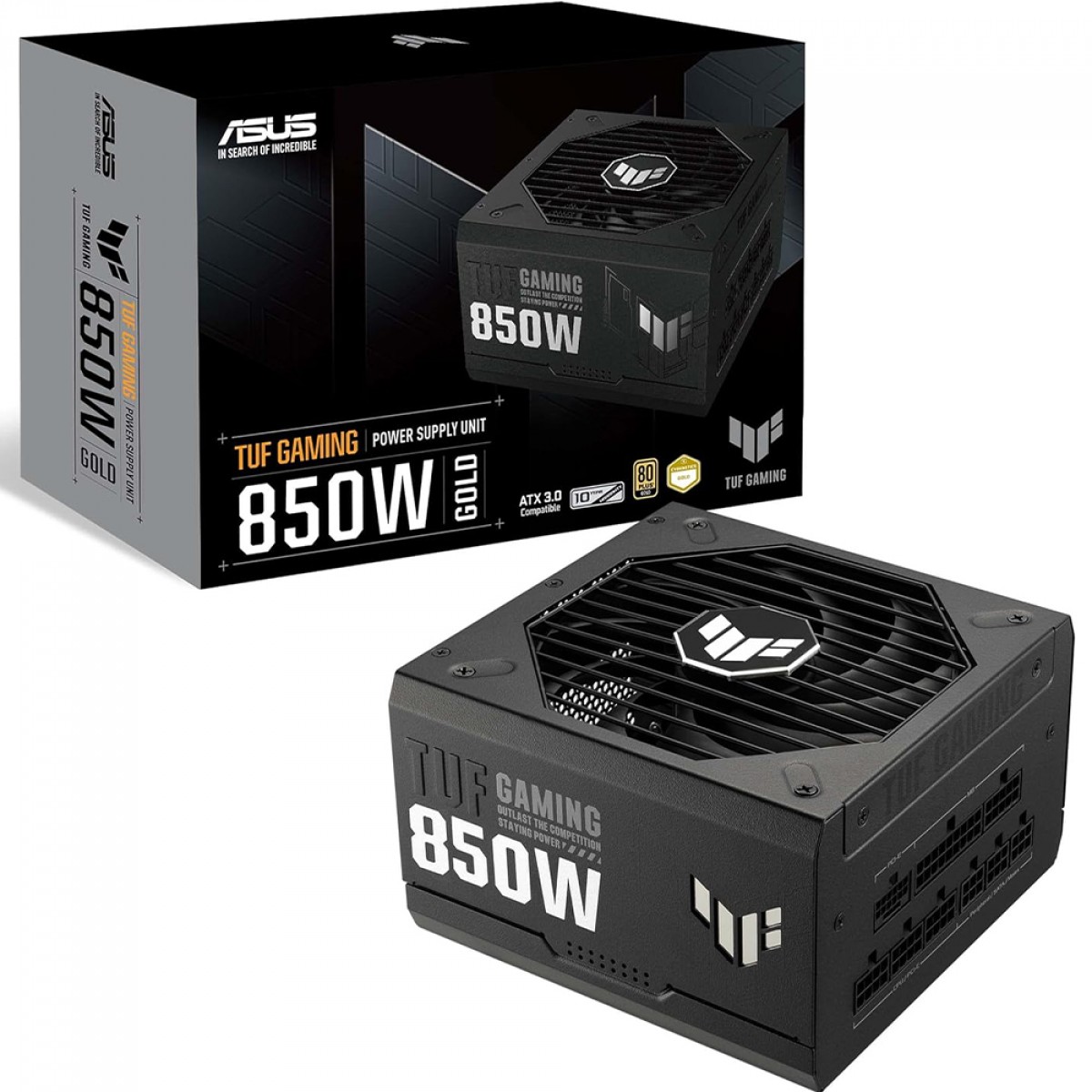 Fonte Asus TUF Gaming 850G, 850W, 80 Plus Gold, PFC Ativo, Full Modular, Preto, 90YE00S2-B0BA00