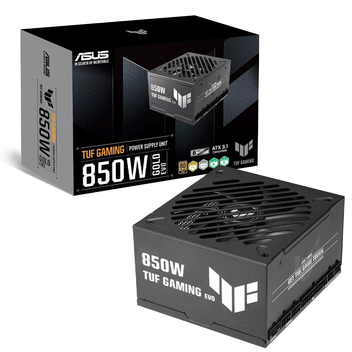 Fonte ASUS TUF Gaming 850W Gold EVO, 850W, 80 Plus Gold, Cybenetics Platinum, Full Modular, ATX 3.0, TUF-GAMING-850G-EVO