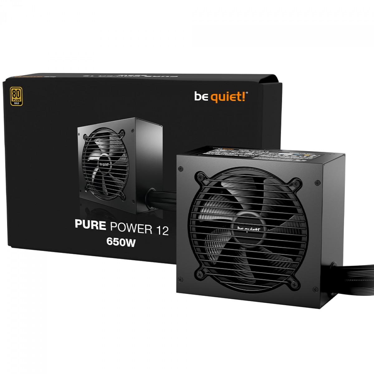 Fonte Be Quiet Pure Power 12, 650W, 80 Plus Gold, PFC Ativo, Preto, BP002US