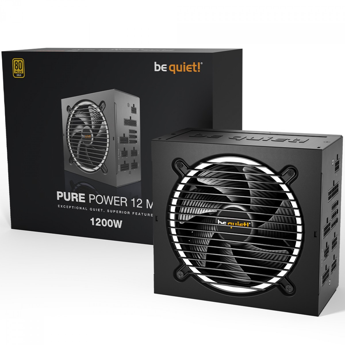 Fonte Be Quiet Pure Power 12 M, 1200W, 80 Plus Gold, PFC Ativo, Full Modular, Black, BN524