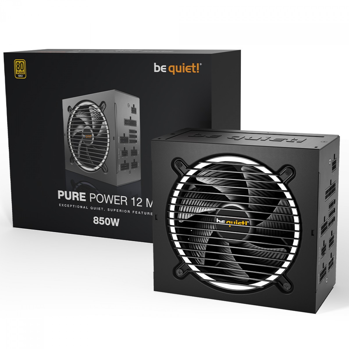 Fonte Be Quiet Pure Power 12 M, 850W, 80 Plus Gold, PFC Ativo, Full Modular, Black, BN522