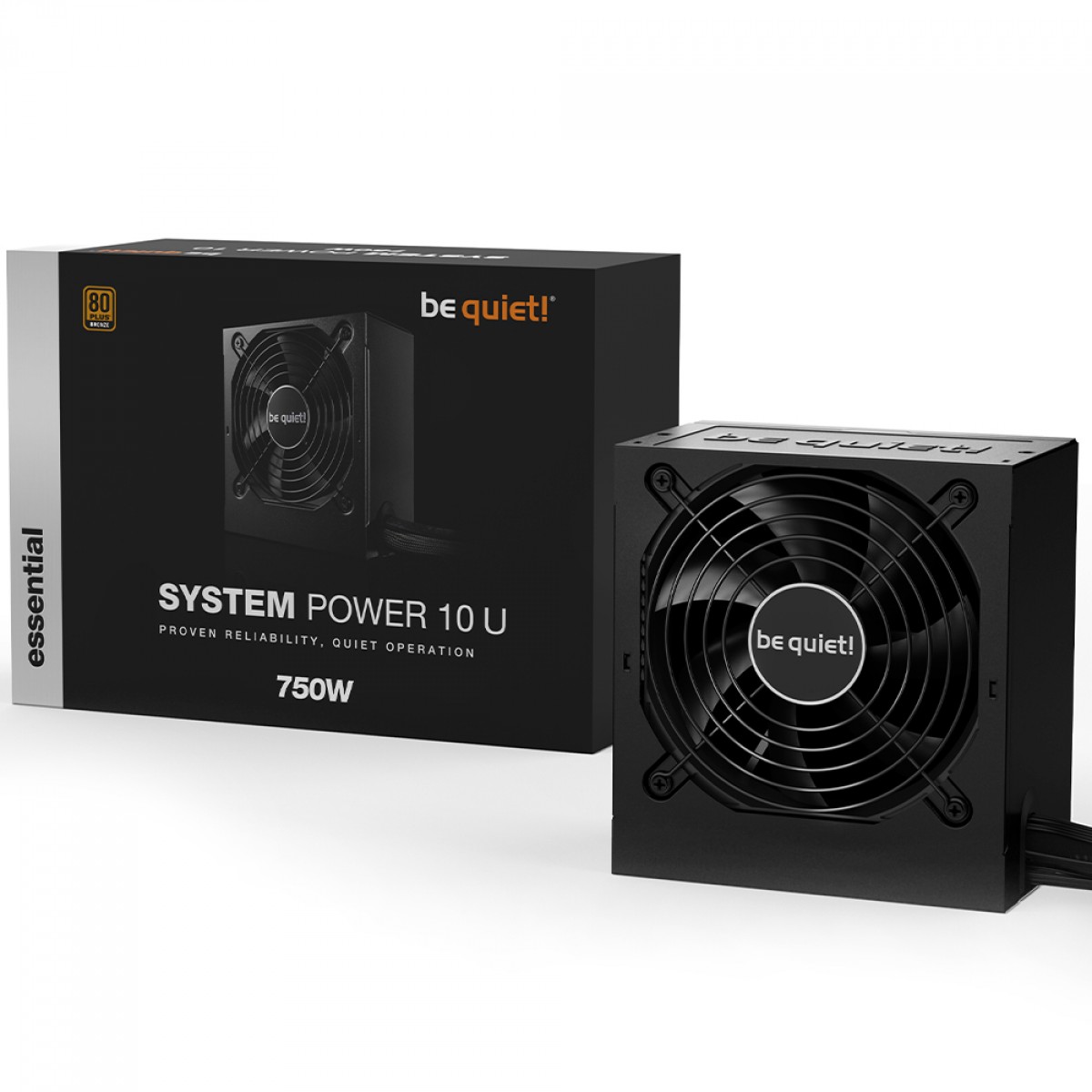 Fonte Be Quiet System Power 10 U, 750W, 80 Plus Bronze, PFC Ativo, Black, BN689