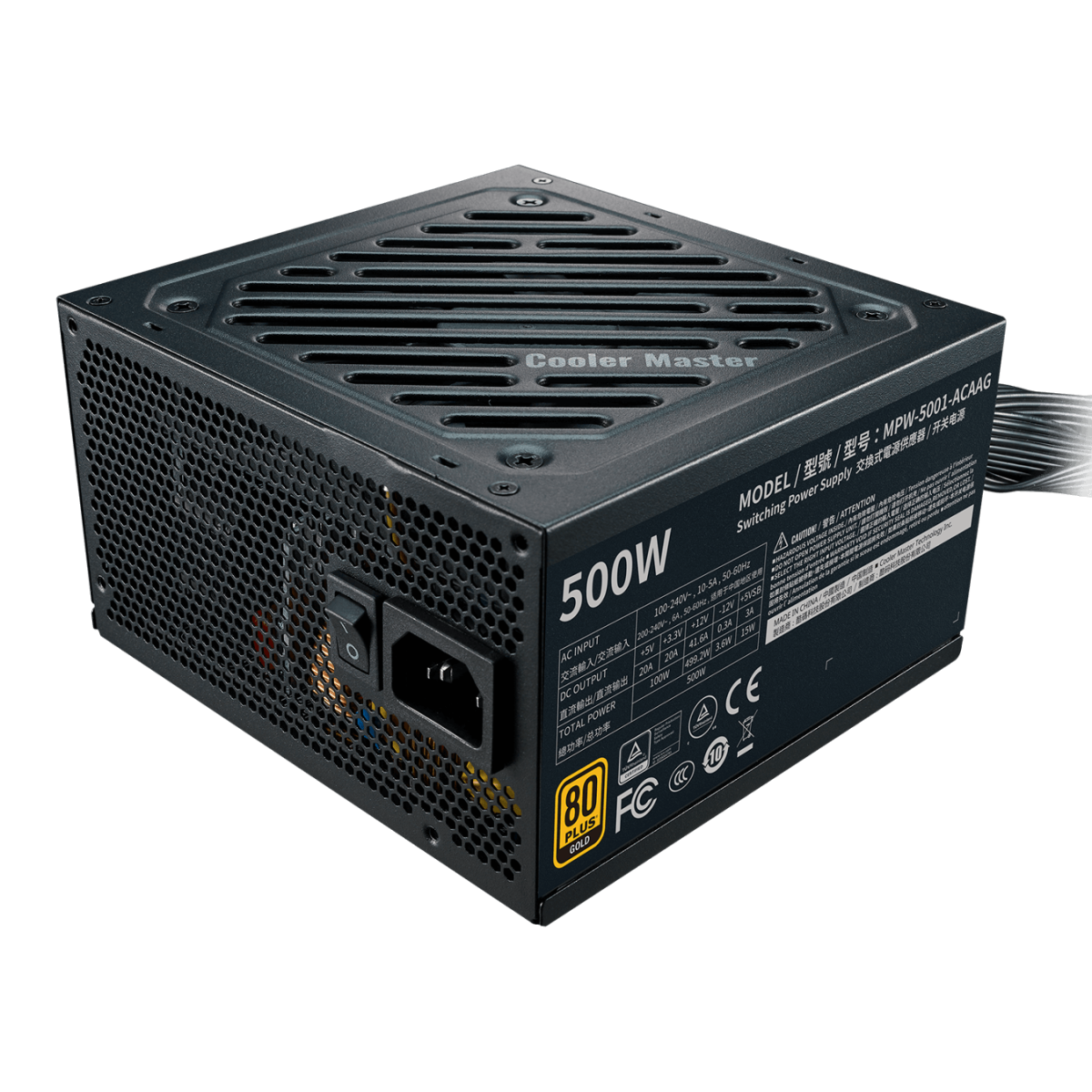 Fonte Cooler Master G500 500W, 80 Plus Gold, PFC Ativo, MPW-5001-ACAAG-BR