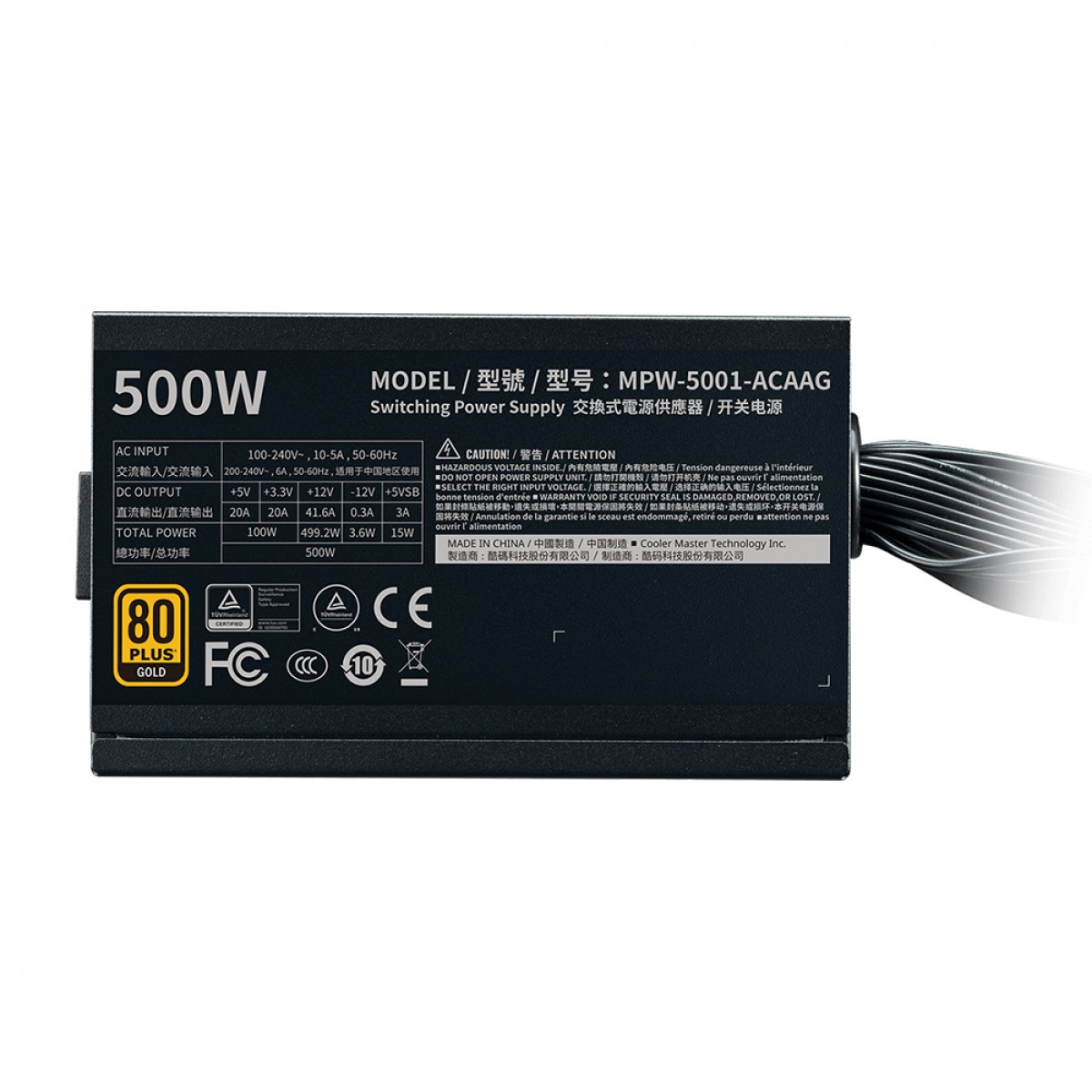 Fonte Cooler Master G500 500W, 80 Plus Gold, PFC Ativo, MPW-5001-ACAAG-WO