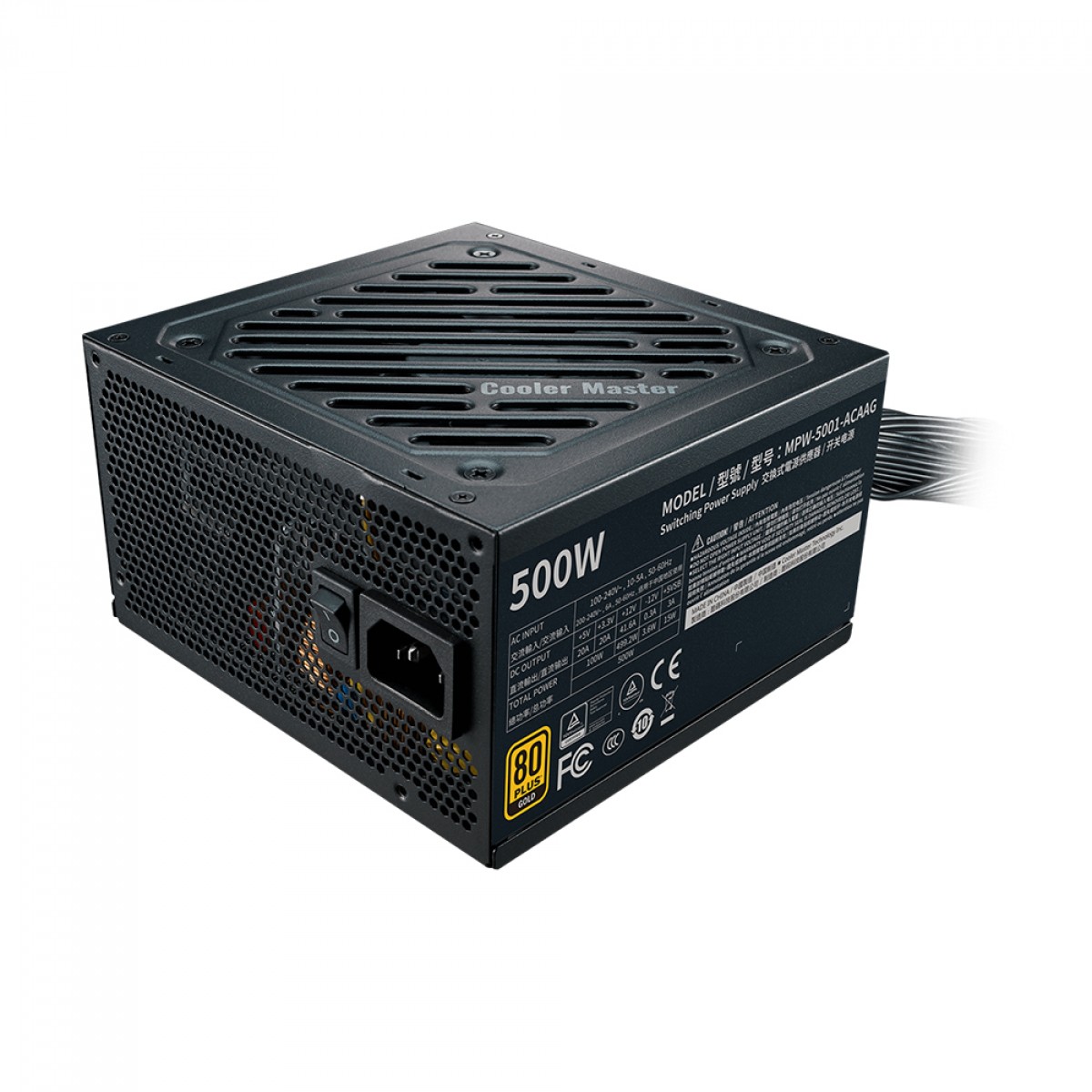 Fonte Cooler Master G500 500W, 80 Plus Gold, PFC Ativo, MPW-5001-ACAAG-WO