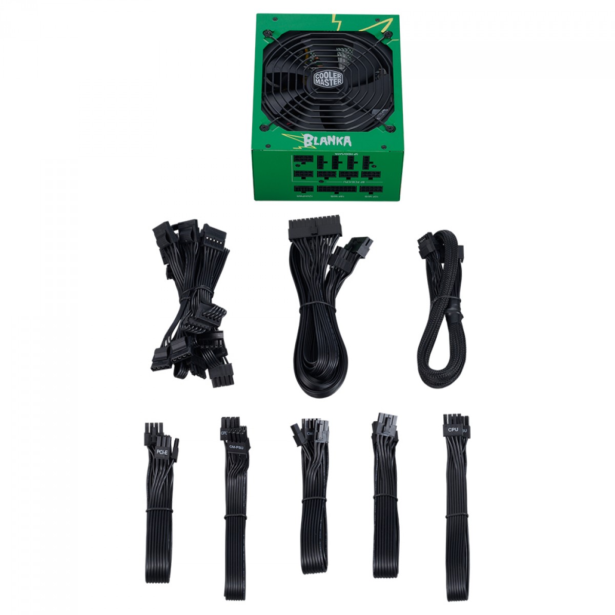 Fonte Cooler Master MWE 1050 V2 Street Fighter 6 Blanka, 80 Plus Gold, PFC Ativo, Full Modular, ATX 3.0, Verde, MPE-A501-AFCAG-3VWO