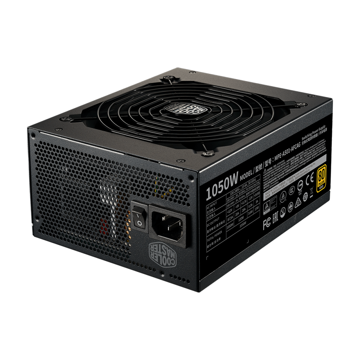 Fonte Cooler Master MWE 1050W V2, 80 Plus Gold, PFC Ativo, Full Modular, MPE-A501-AFCAG-3WO