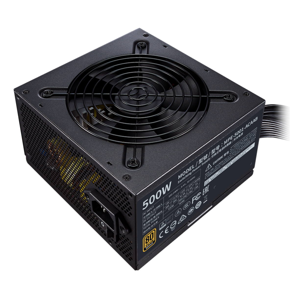 Fonte Cooler Master MWE 500W V2, 80 Plus Bronze, PFC Ativo, MPE-5001-ACAAB-WO