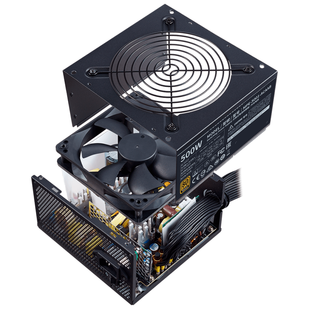 Fonte Cooler Master MWE 500W V2, 80 Plus Bronze, PFC Ativo, MPE-5001-ACAAB-WO