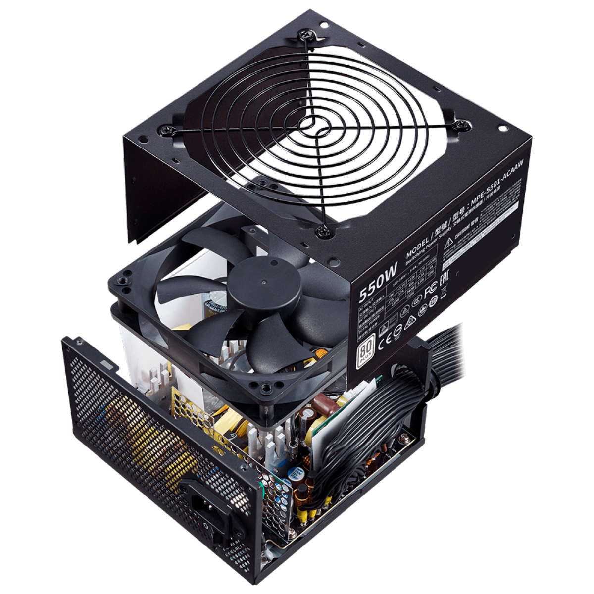 Fonte Cooler Master MWE 550W V2, 80 Plus White, PFC Ativo, MPE-5501-ACAAW-WO