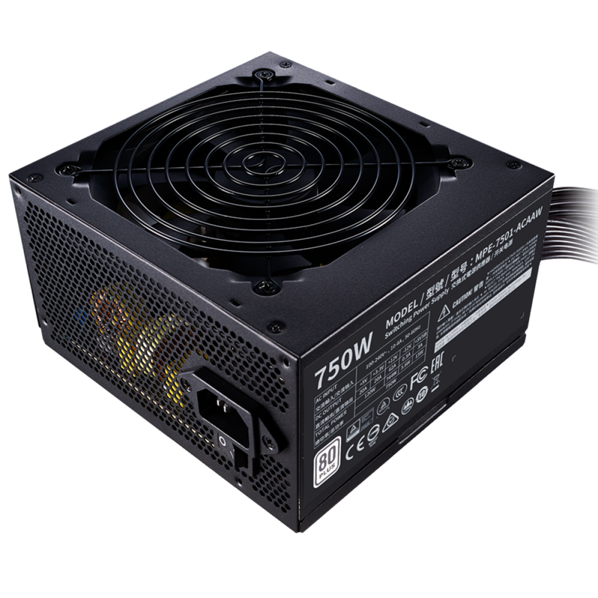 Fonte Cooler Master MWE 750 White - V2, 750w, 80 Plus White Standard, PFC Ativo, MPE-7501-ACAAW-BR