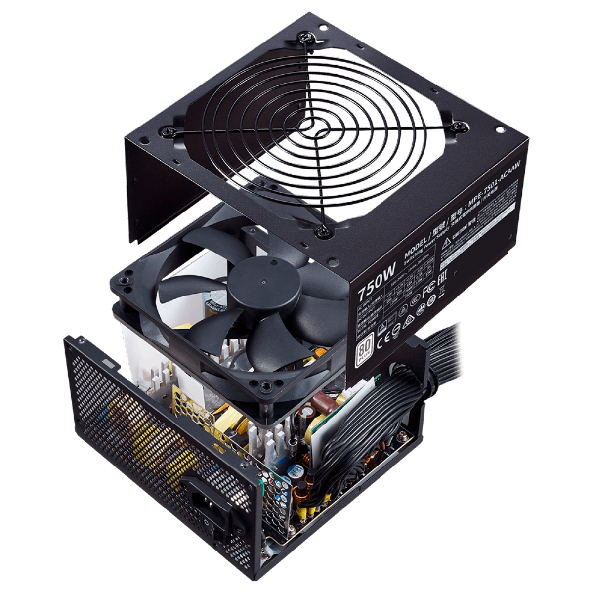 Fonte Cooler Master MWE 750W V2, 80 Plus White, PFC Ativo, MPE-7501-ACAAW-WO