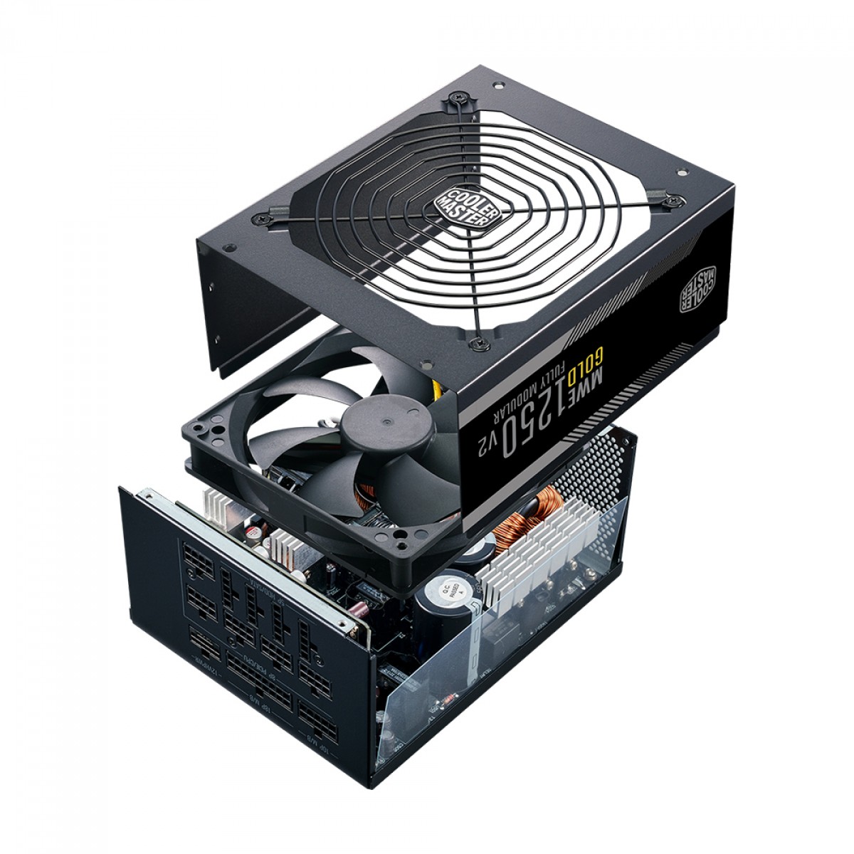 Fonte Cooler Master MWE Gold 1250W V2, 80 Plus Gold, PCI-E 5.0, PFC Ativo, Full Modular, Black, MPE-C501-AFCAG-3BR