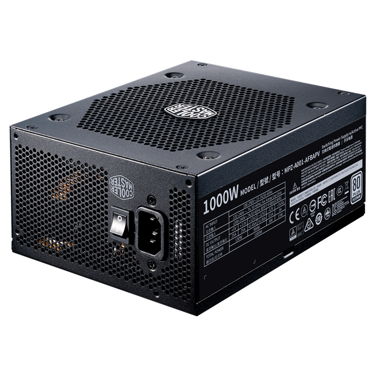 Fonte Cooler Master V1000, 80 Plus Platinum 1000W, PFC Ativo, Full Modular, MPZ-A001-AFBAPV