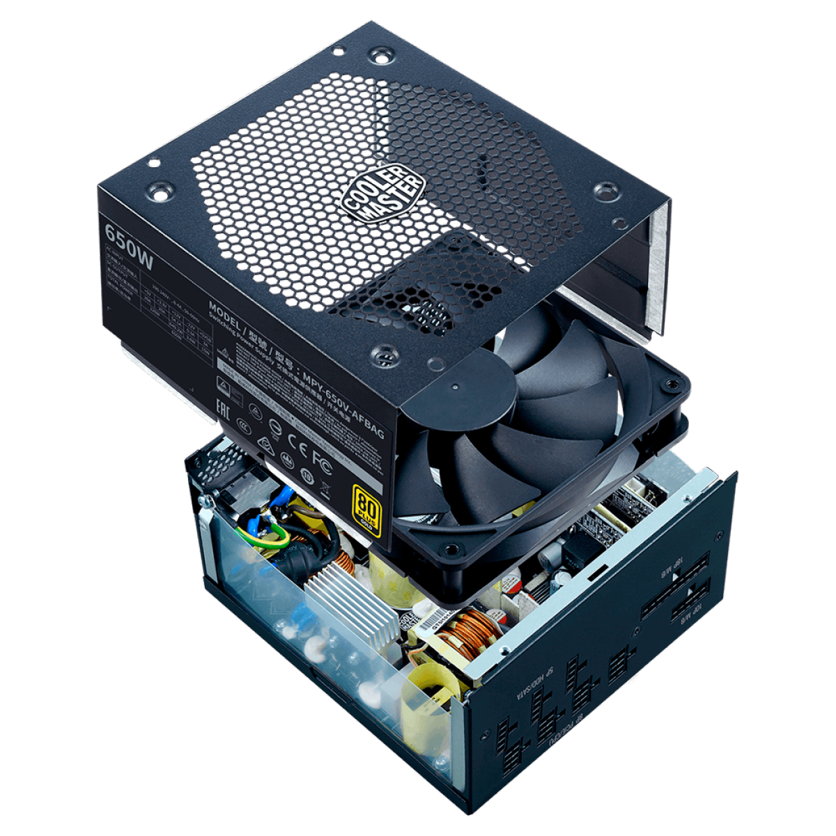 Fonte Cooler Master V650 Gold V2, 650W, 80 Plus Gold, PFC Ativo, Full Modular, MPY-650V-AFBAG-WO