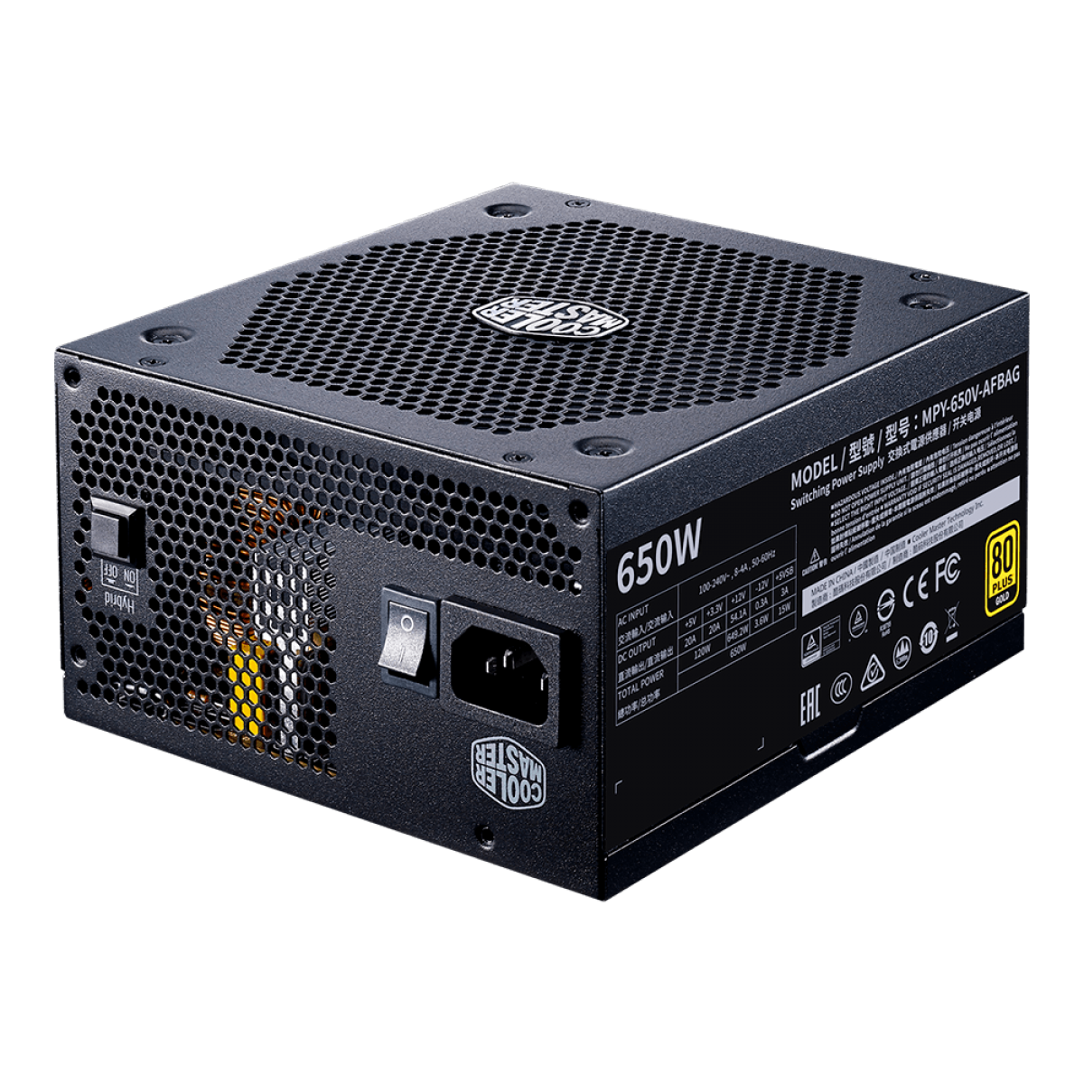 Fonte Cooler Master V650 Gold V2, 650W, 80 Plus Gold, PFC Ativo, Full Modular, MPY-650V-AFBAG-WO