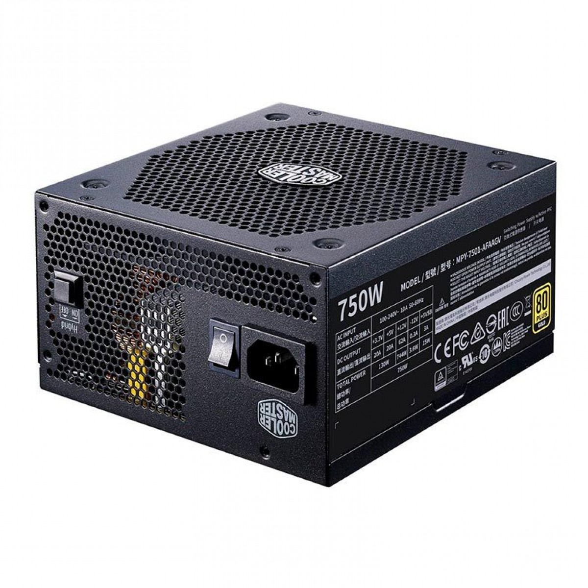 Fonte Cooler Master V750 Gold 750W, 80 Plus Gold, PFC Ativo, Full Modular, MPY-7501-AFAAG-WO