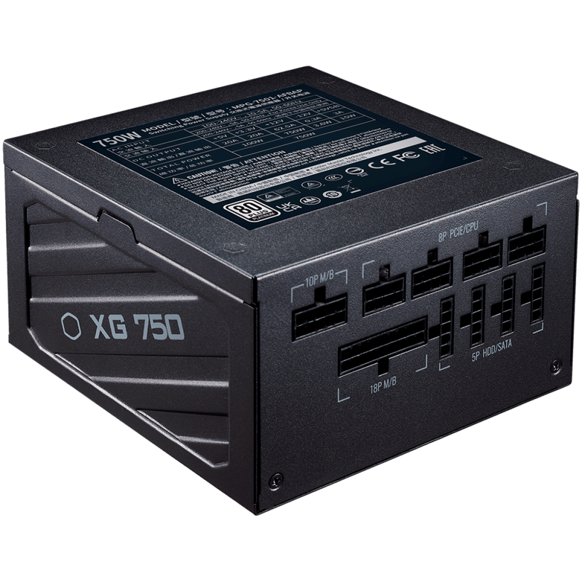 Fonte Cooler Master XG750 Platinum, 750W, 80 Plus Platinum, Full Modular, PFC Ativo, MPG-7501-AFBAP-WO