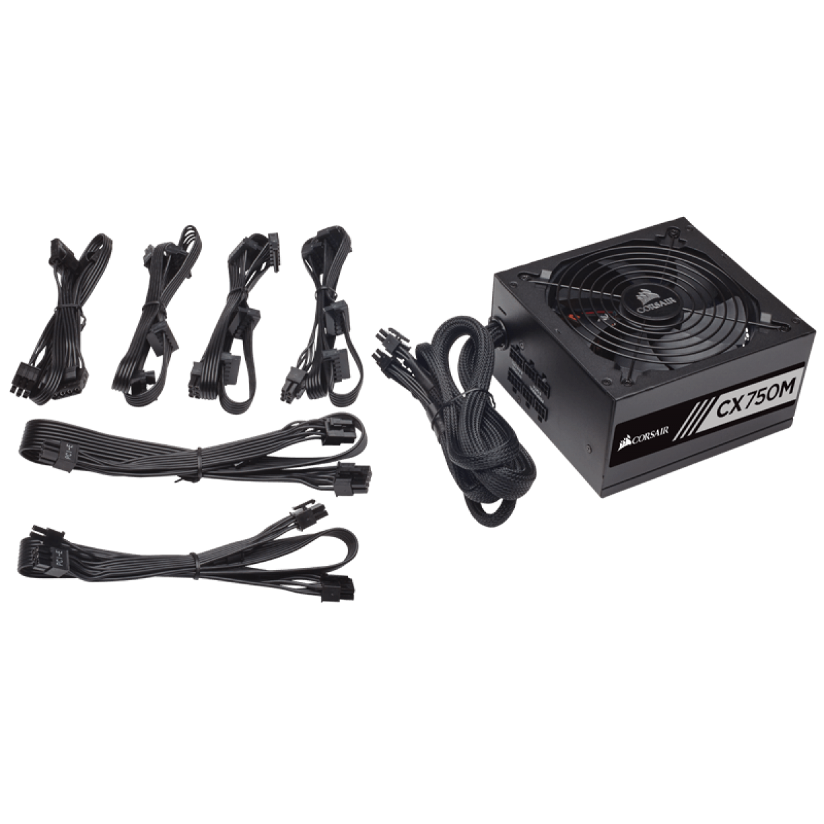 Fonte Corsair CX750M 750W, 80 Plus Bronze, PFC Ativo, Semi Modular, CP-9020061-WW