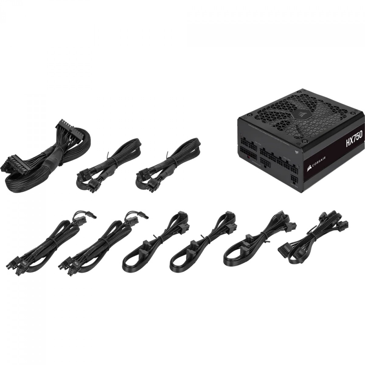 Fonte Corsair HX750, 750W, 80 Plus Platinum, PFC Ativo, Full Modular, Black, CP-9020212-WW