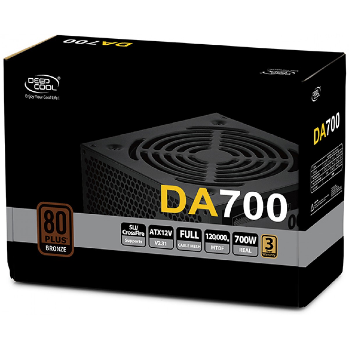 Fonte DeepCool DA700N 700W, 80 Plus Bronze, PFC Ativo, DP-BZ-DA700N