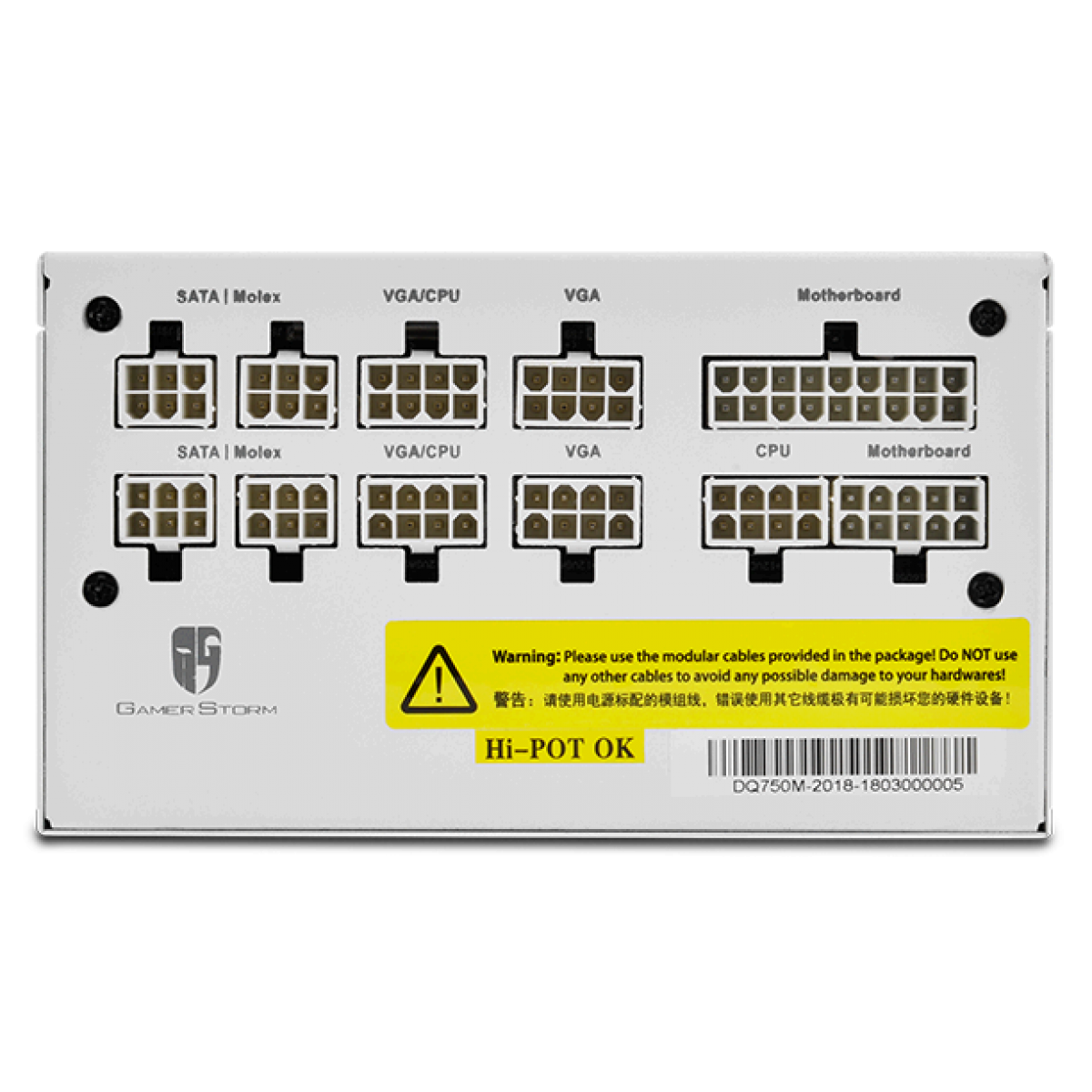 Fonte DeepCool GamerStorm DQ750M 750W, 80 Plus Gold, Modular, PFC Ativo, White