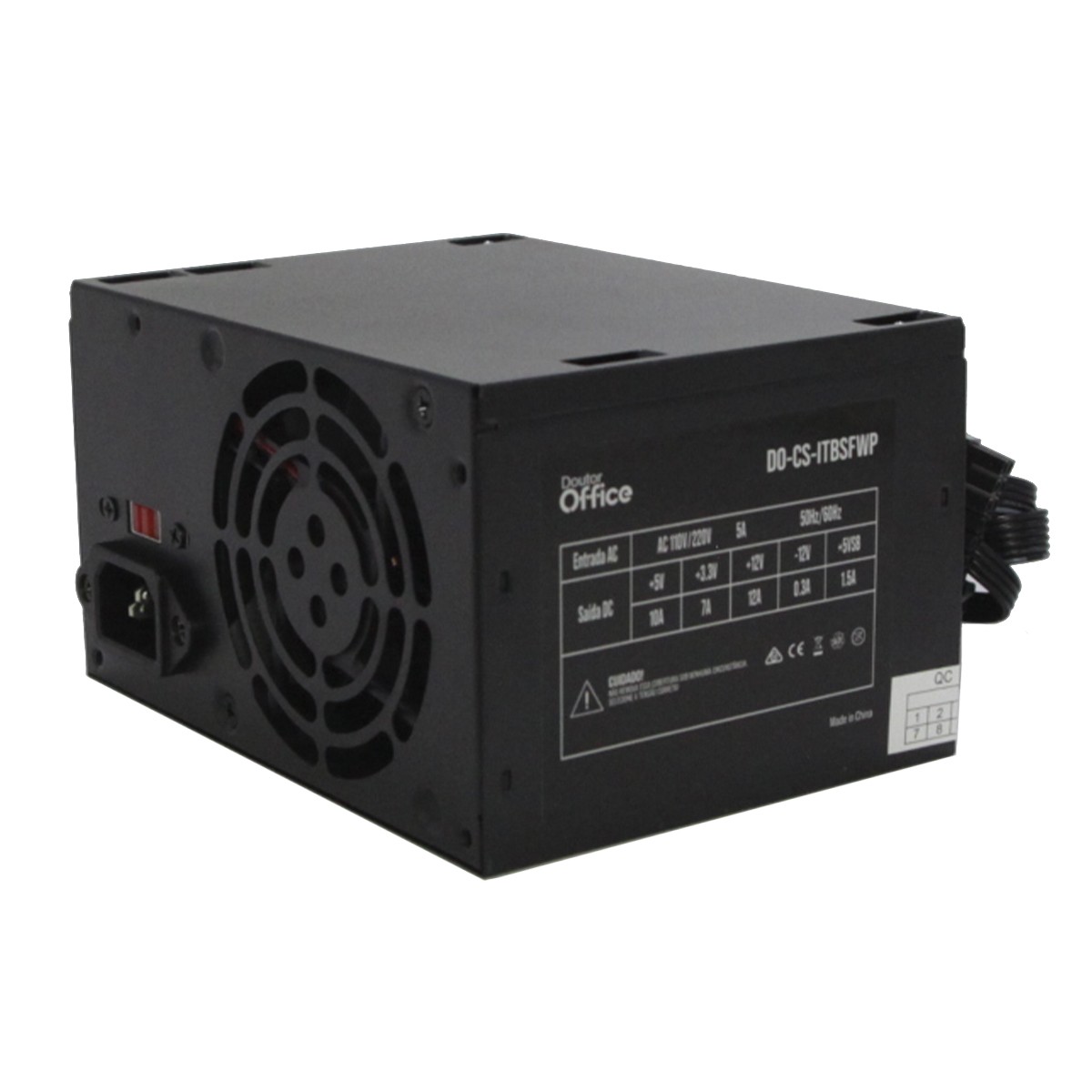 Fonte Dr. Office 200W, Bivolt Manual, Preto, DO-PS-N200FN